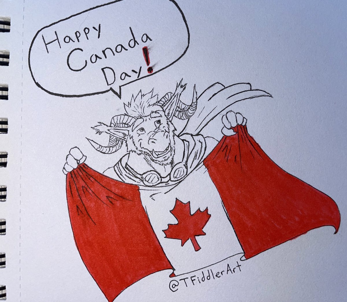 Surprise @TFiddlerArt!!!!! Happy Canada Day! #tfiddlerart #HappyCanadaDay #sketch