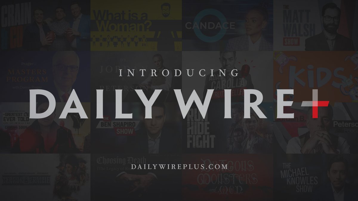 .@dailywireplus is the new home of The Daily Wire, @jordanbpeterson, @prageru, @DailyWireEnt Movies, & coming soon, animated content for kids. DailyWire+ is the streaming platform that’s building the future you want to see. Use code 'PLUS' for 35% off: bit.ly/3umE8DZ