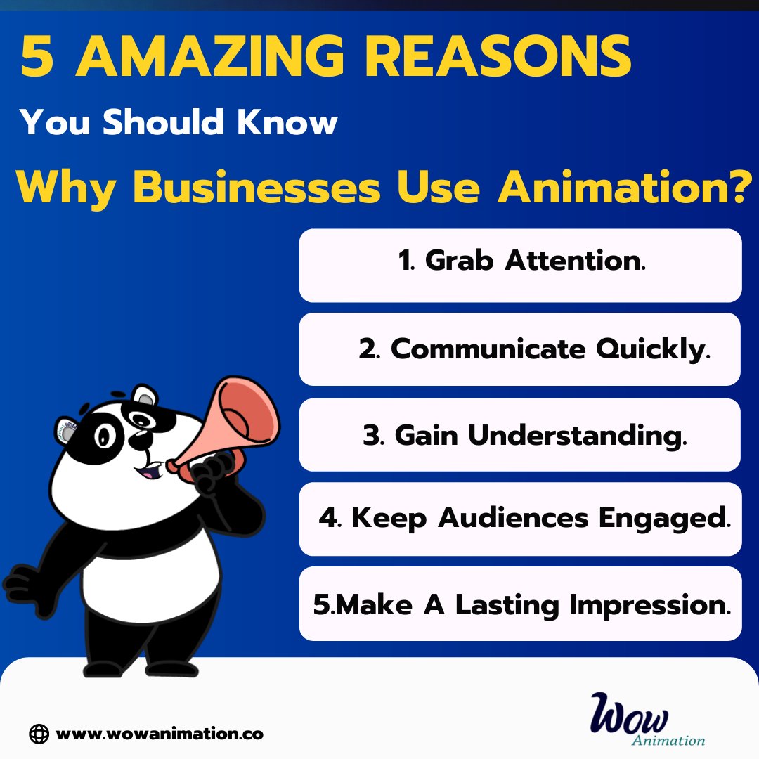 AnimationWow's tweet image. 5 Amazing Reasons You Should Know Why Businesses Use Animation? If you also want to boost your business rapidly with our animated content !! Contact us at wowanimation.co@gmail.com 
#animation #2danimaation #animationservice  #business  #art  #ArtistOnTwitter  #wowanimation