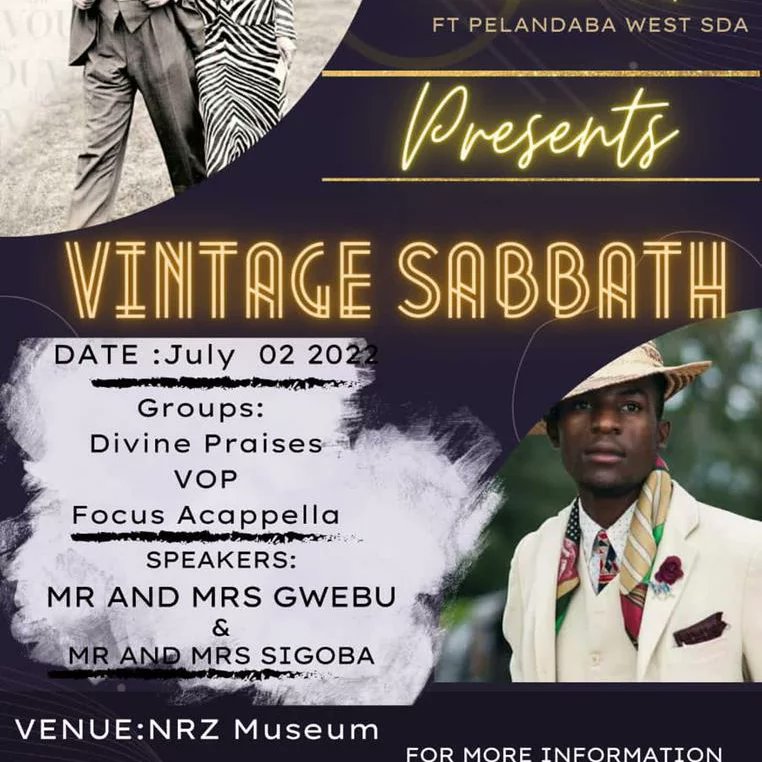 focus_acappella's tweet photo. 0900- 1630hrs NRz Museum ( magwegwe Central youths) #vintagesabbath #vintage $3 entrance , own camp chair

1730 - 1845hrs pelandababa SDA -AY #thanksgiving where everything began, honoured to be going back to the church that gave us our roots after many many years https://t.co/WHeVzTzHYS