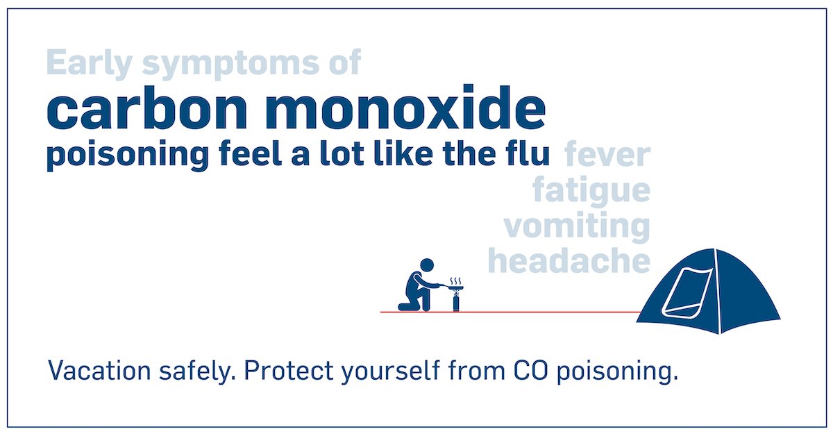 Camping this summer? Keep yourself and your loved ones safe. To prevent carbon monoxide poisoning, always use fuel-burning appliances outside. More CO safety tips: bit.ly/3ncMme7 <a href="/PreparedBC/">PreparedBC</a> <a href="/BCFireSafety/">BC Fire Safety</a>