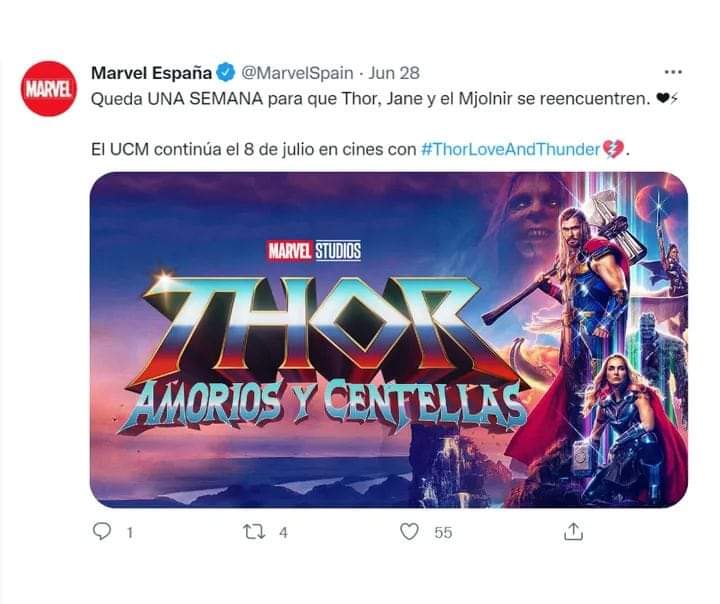 España lo hace de nuevo 😂
"Thor Amorios y Centellas" 
#ThorLoveAndThunder