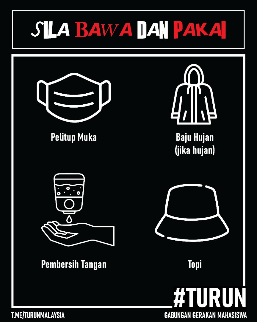KerajaanGagal's tweet photo. Kepada semua rakan-rakan yang akan #TURUN anda semua diminta untuk mematuhi langkah-langkah berikut ⬇️

Ayuh #TURUN dengan selamat dan jaga satu sama lain

https://t.co/5jYhaoGveJ https://t.co/dW3Br47obJ
