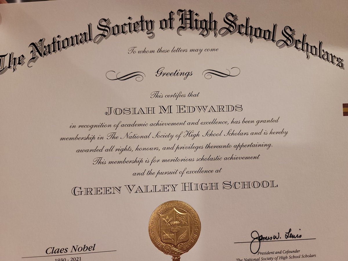 Josiah Edwards (@josiah_247) on Twitter photo I am happy to have been selected and become a member of the National Society of High School Scholars.
@GVfootball702 <a href="/MaurotheCoach/">Coach Clay Mauro</a>
<a href="/GVHSrecruits/">GVHS FB Recruitment</a> I am happy to have been selected and become a member of the National Society of High School Scholars.
@GVfootball702 <a href="/MaurotheCoach/">Coach Clay Mauro</a>
<a href="/GVHSrecruits/">GVHS FB Recruitment</a>