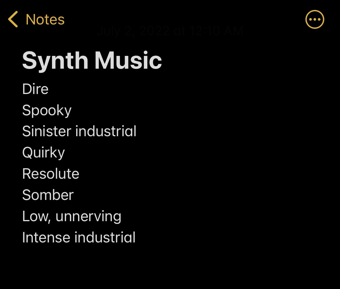 Kcronin26's tweet photo. I took the liberty of collecting the subtitle adjectives of the synth music in ST4 for all to enjoy #StrangerThings https://t.co/D5BL2ZwTxR