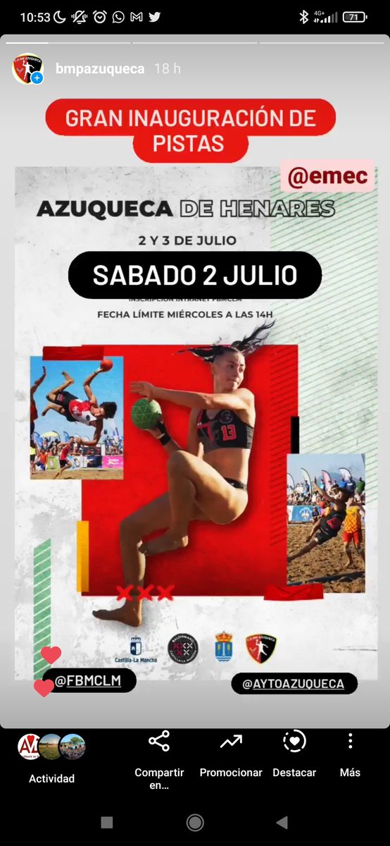 Hoy se celebra el III TORNEO DEL CIRCUITO DE CLM <a href="/fbmclm/">Fed. Balonmano de Castilla-La Mancha</a> coincidiendo con la inauguración de las pistas.
Gracias a todos los colaboradores <a href="/EmecSport/">Emec®Sport</a> #HIPERUSERA por la colaboración en el evento y al <a href="/AytoAzuqueca/">AyuntamientoAzuqueca</a> por está gran instalación deportiva.
<a href="/CDBMAzuqueca/">CDBM Azuqueca</a>