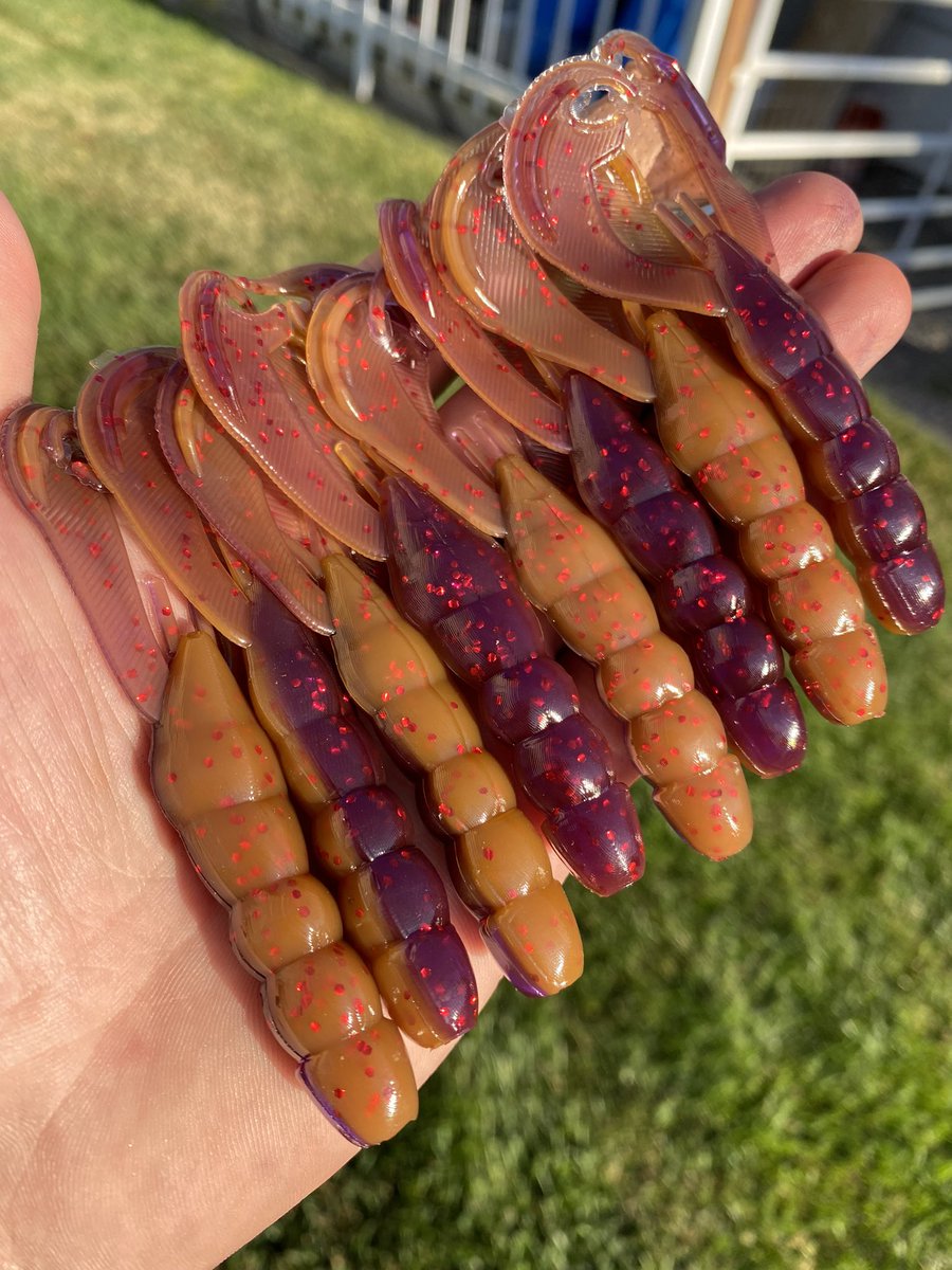 Some peanut butter jelly’s! Only $5.00 a bag of 8 on my site now! blotterscustombaits.com