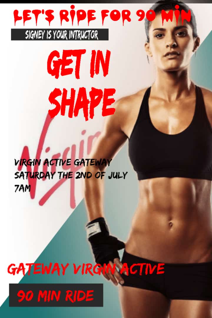 signeyngema1's tweet image. Let&apos;s ride for 90
#ridewithsbu
#virginactivesa 
#groupexerciseinstructor