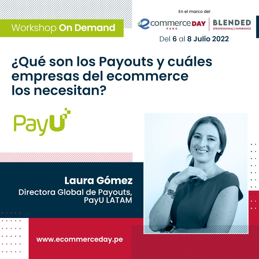 [Workshop On Demand] 💰 ¿Qué son los Payouts y cuáles empresas del ecommerce los necesitan?

Laura Gómez, Directora Global de Payouts, <a href="/PayULatam/">PayU Latam</a>

📲 ¡Inscríbete ahora! bit.ly/3NRmy2B

#eDayPE #Peru #retail #ecommerce #digitalcommerce #pagos #cliente #payouts