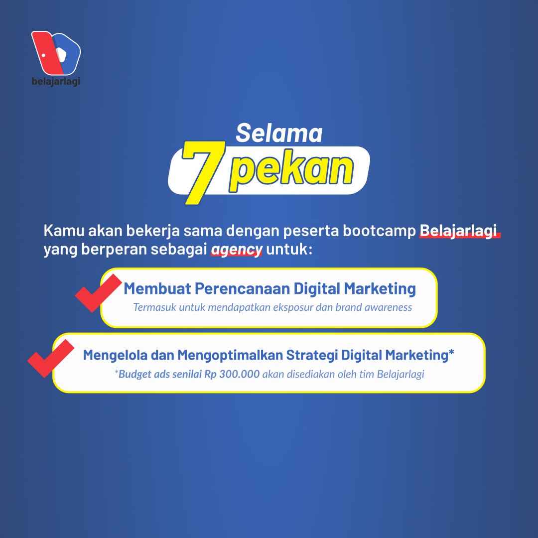 belajarlagiHQ's tweet photo. Panggilan untuk seluruh owner UMKM 📢

Ini saatnya kamu optimasi digital marketing bisnis kamu sambil belajar bareng tim Belajarlagi! Caranya gampang, tinggal daftarkan UMKM kamu di link ini sebagai partner Belajarlagi:
https://t.co/ArxTxaQBDX

Kami tunggu sampai 9 Juli yaa. https://t.co/aflx1rKNgx
