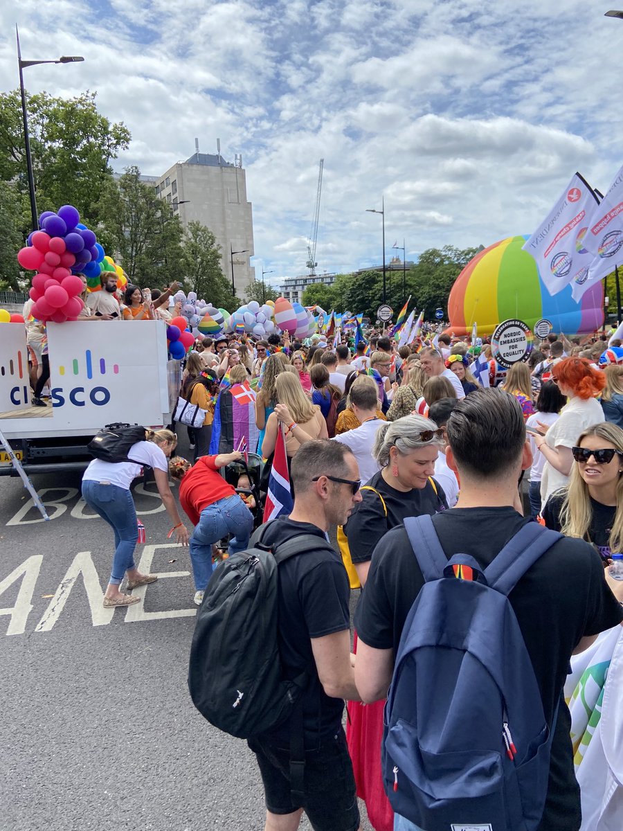 RalphGoodale's tweet photo. A tiny fraction of the Pride Crowd in London today. See all the Ukrainian flags in the distance. Standing up for ALL human rights, everywhere!!! https://t.co/CaKthDpKWZ