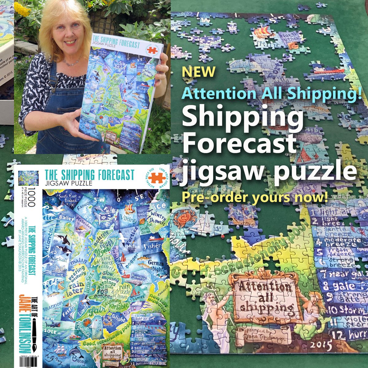 Love #theShippingForecast! 🧩 #JIGSAWPUZZLES of my #ShippingForecast #painting are coming: 
janetomlinson.com/artworks/shipp…🌦️🌞❄️

#stormhour #weatherwatchers  #Meteorology #britishweather #ukweather #jigsawpuzzle #jigsawpuzzlelover #jigsawpuzzleaddict #jigsawpuzzlers #jigsaw