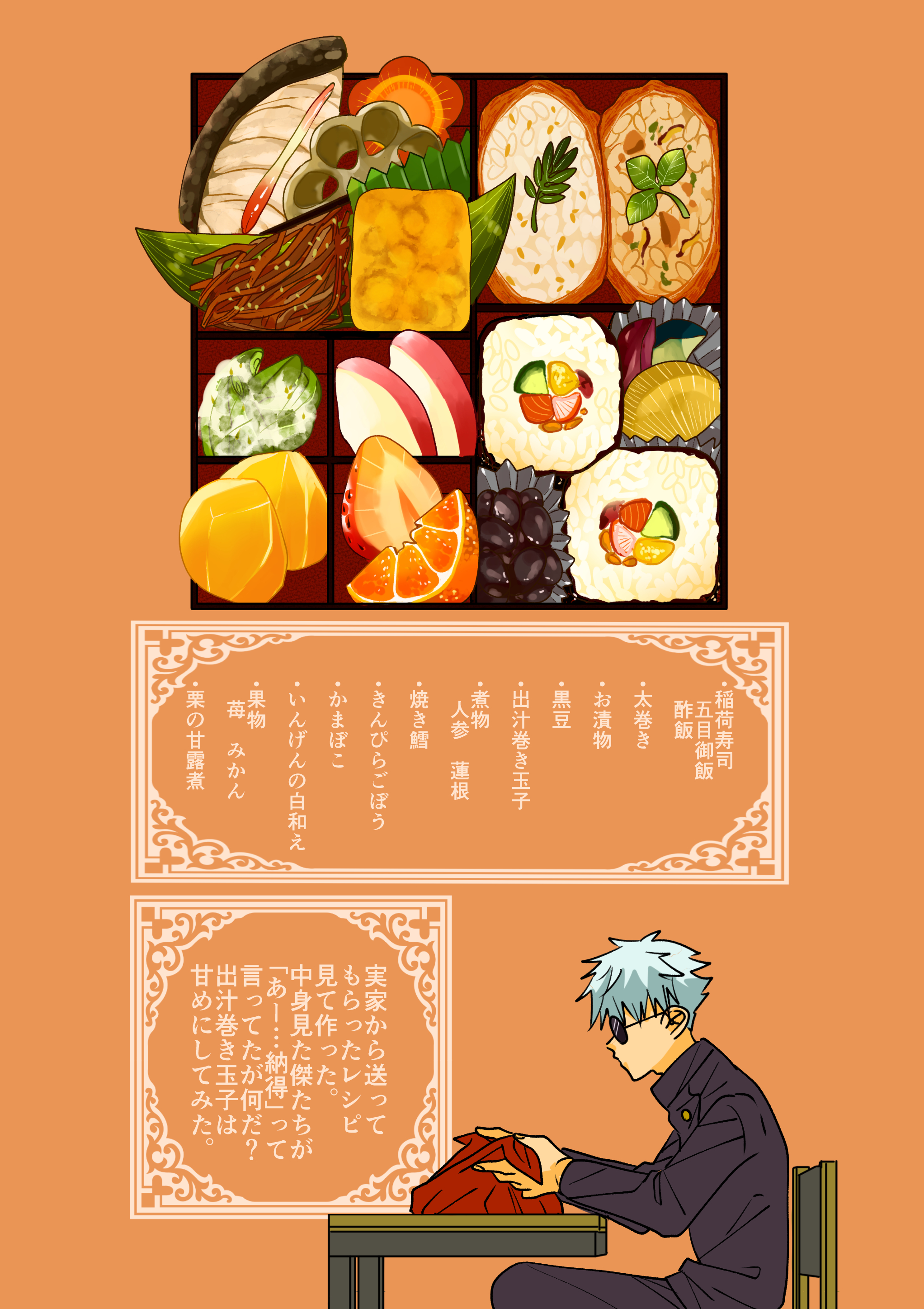 クコ 8月のグッコミでこんな感じの呪専生のそれぞれ手作り弁当のイラスト集を出します T Co Kcblulqovu Twitter