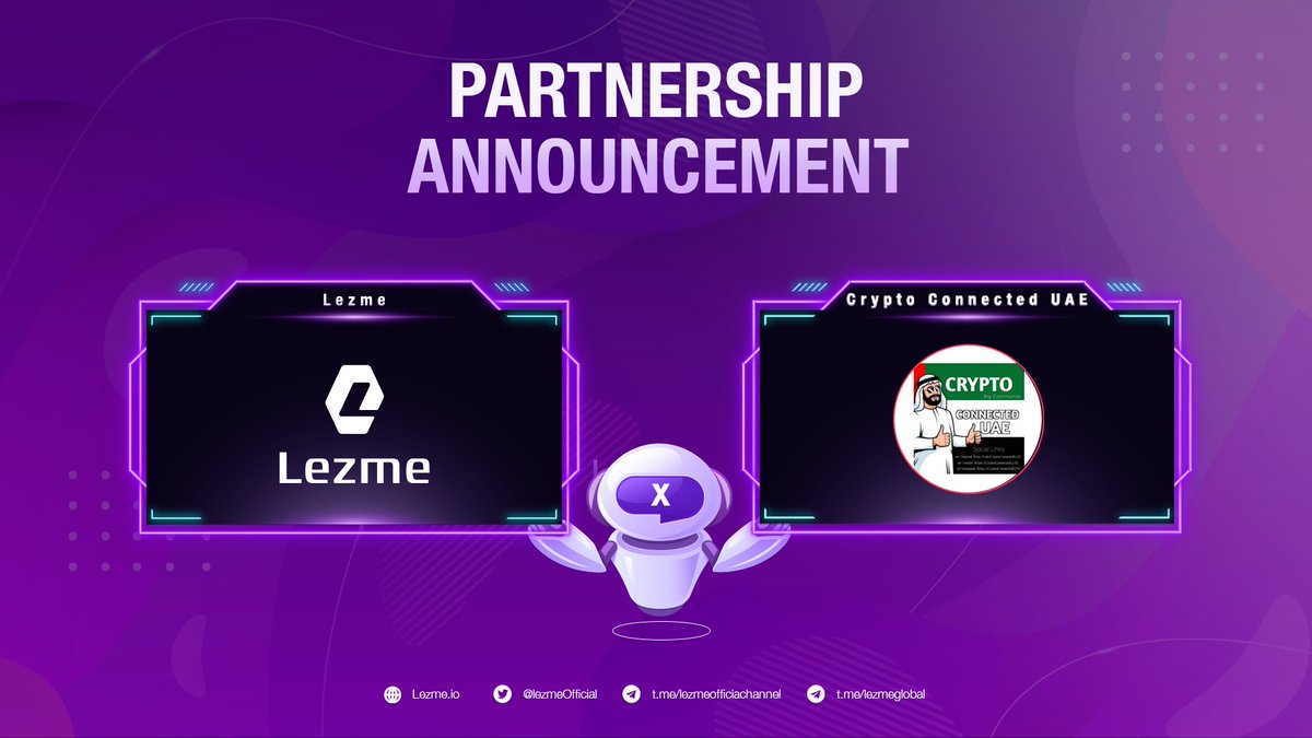 LezmeOfficial's tweet photo. | PARTNERSHIP ANNOUNCEMENT | ๐ค LEZME X CRYPTO CONNECTED UAE ๐ค
Letโs look forward to the upcoming journey of Lezme and Crypto connected UAE.
Finding more information about us at ๐ฃ https://t.co/a34uUsAcaq
#Lezme #FinancialMetaverse #Autobots #CryptoconnectedUAE #Partnership https://t.co/wnpRyX90rn