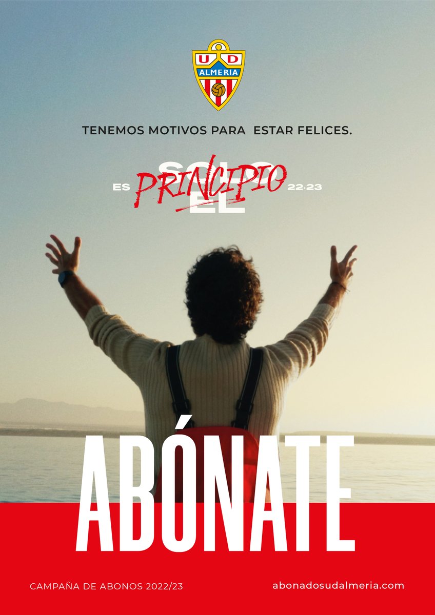 U_D_Almeria's tweet photo. 🎟 | El próximo martes arranca la campaña de abonos de próxima temporada.

Y mañana de manera online a partir de las 12:00:
➡️ https://t.co/7vfAHEEiw3

#EstoEsSoloElPrincipio https://t.co/8wijCdBHVn