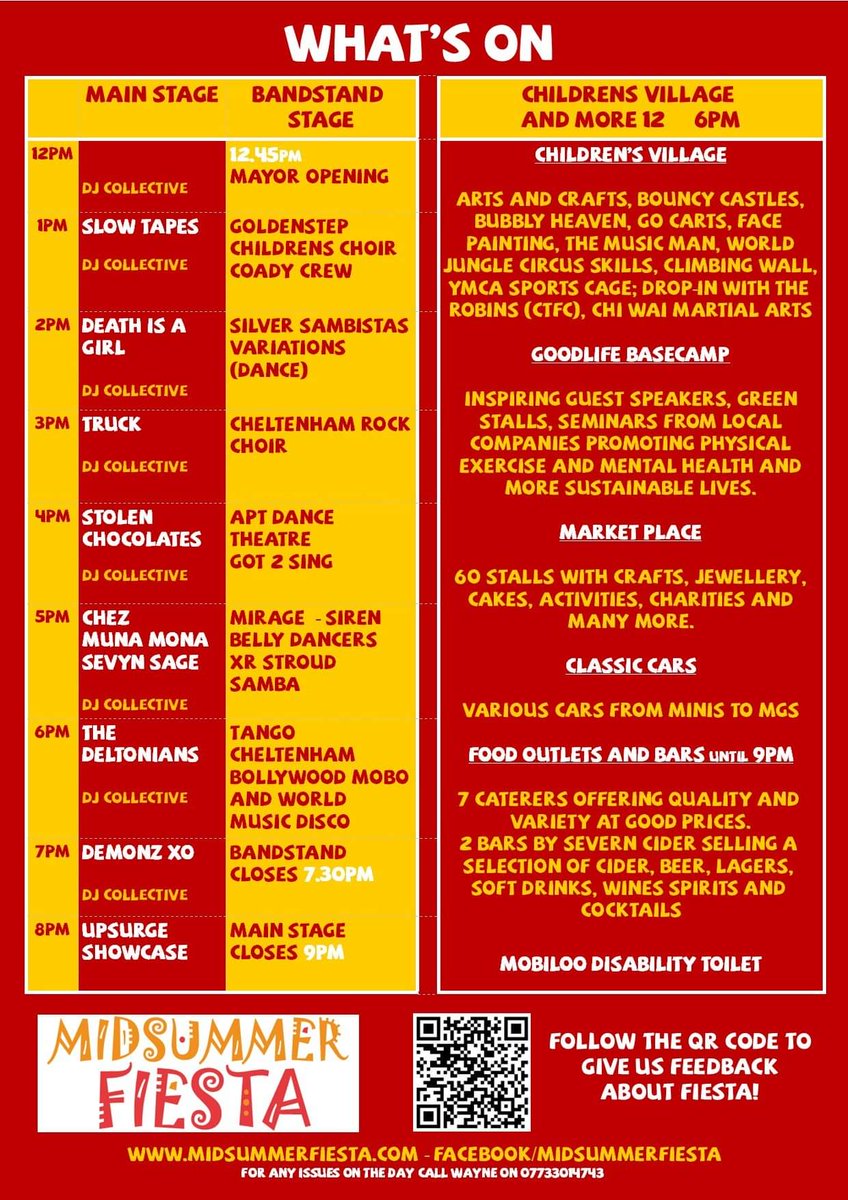 MidsummerFiesta's tweet image. Today’s the day!  Join us in Montpellier Gardens for Cheltenham’s biggest free community event - lots on for all ages!  @CheltenhamBID @CheltenhamBC