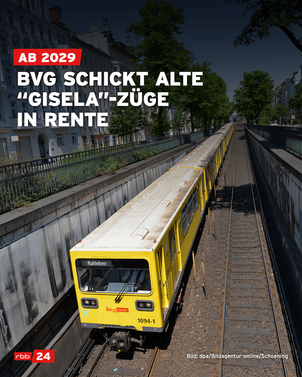 rbb24's tweet photo. Erst die S-Bahn-"#Coladose", bald ist auch die U vom Gleis: Die #BVG zieht allmählich die Züge mit dem Spitznamen "Gisela" auf den Linien U1 bis U4 aus dem Verkehr. #485 #br485 #ubahn #berlin https://t.co/vrQit4EYaI https://t.co/XX44Lobti7