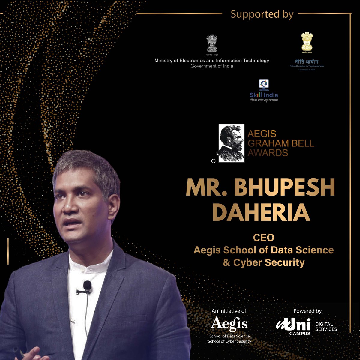 Thank you Juror, <a href="/bhupeshd/">bhupesh daheria</a> , Founder &amp; CEO of <a href="/AegisSchool/">AegisDataScience</a>  for your valuable time and involvement in the jury panel to evaluate innovations of the 13th Aegis Graham Bell Award, 1st Jury Round.

#tech #india #ai #innovation #technology #startups  #industry #digitalworkplace