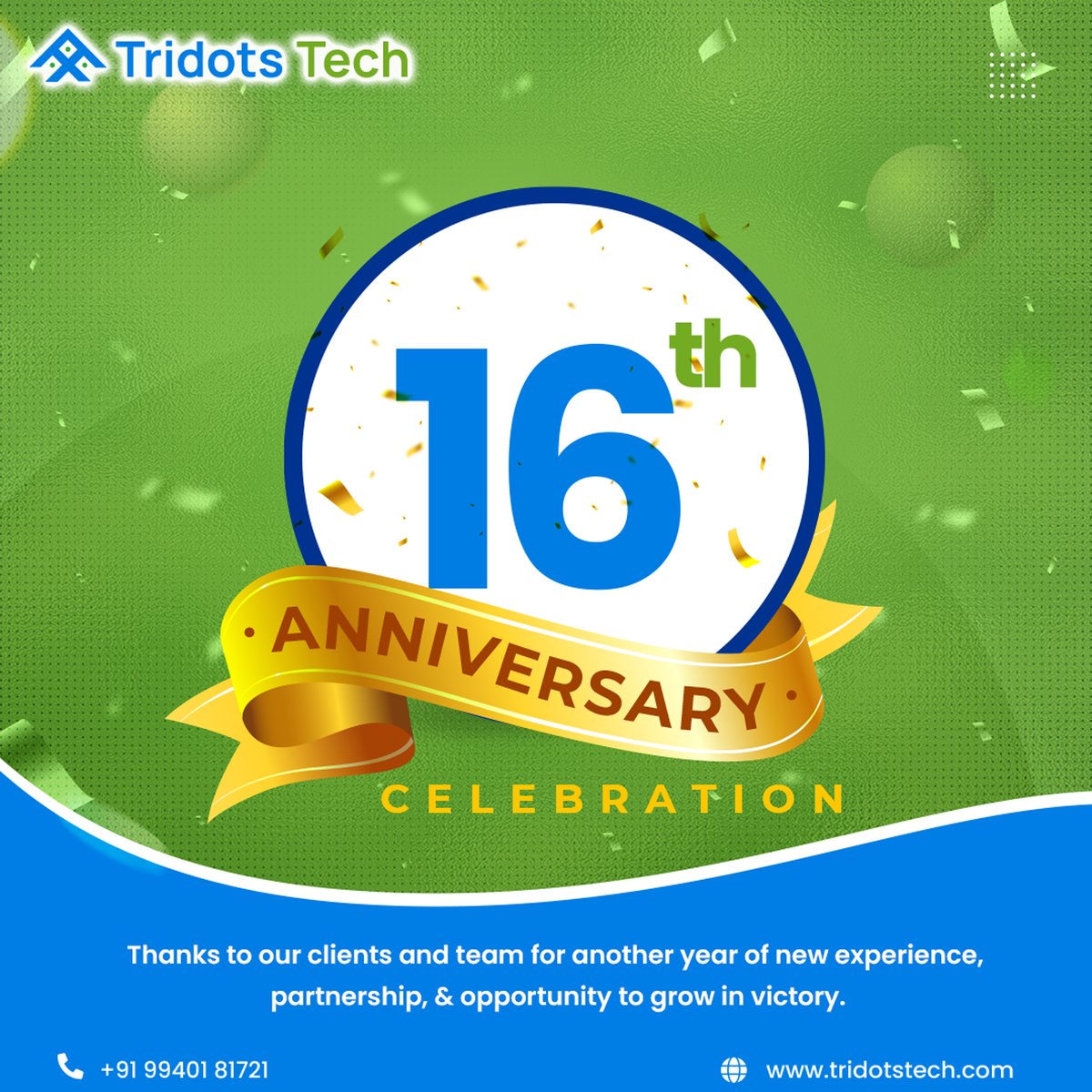 Tridots_tech's tweet image. Celebration of Tridots Tech&apos;s 16th year Anniversary!!! We started with a few but now we are many... We like to congratulate our team, customers, partners, and family for your continuous support over the past years. 

Call us @ +91 99401 81721

 tridotstech.com