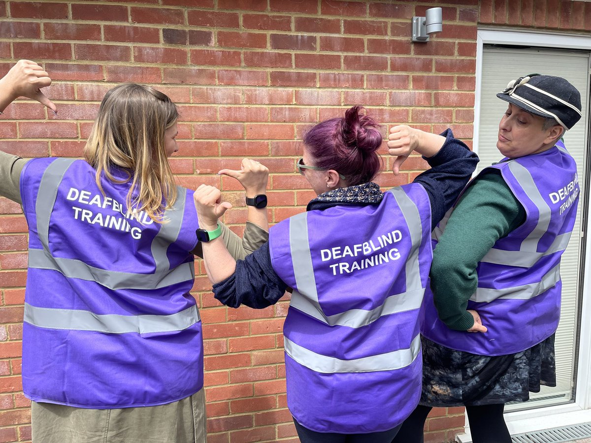 Signforthoughts's tweet image. #deafblindawarenessweek

DB learners making sure they're safe and visible  during practical guiding sessions and train students in all areas,to become respectful,professional DB communicator guiders or to feel confident in a social role with DB people and empowering DB people.