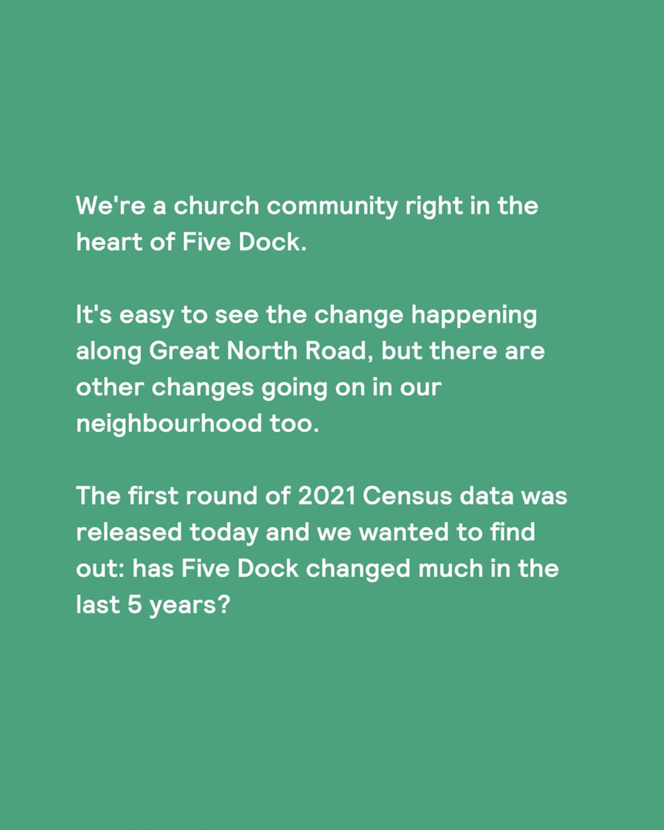 cciw's tweet photo. How is Five Dock changing? Here are some interesting shifts – how can we be lights to our neighbours? #Census2021 #FiveDock #CanadaBay #Wareemba #innerwest https://t.co/Z1w3mW21j3