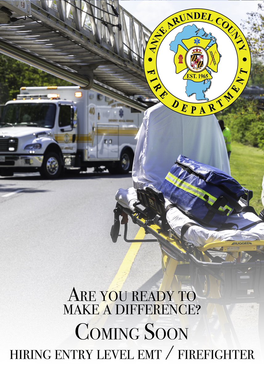 Anne Arundel County Fire Department (@aacofd) on Twitter photo Do you want to make a difference? Join our team! Hiring announcement coming soon! Continue to follow our social media for updates. <a href="/AACoFD/">Anne Arundel County Fire Department</a> Do you want to make a difference? Join our team! Hiring announcement coming soon! Continue to follow our social media for updates. <a href="/AACoFD/">Anne Arundel County Fire Department</a>