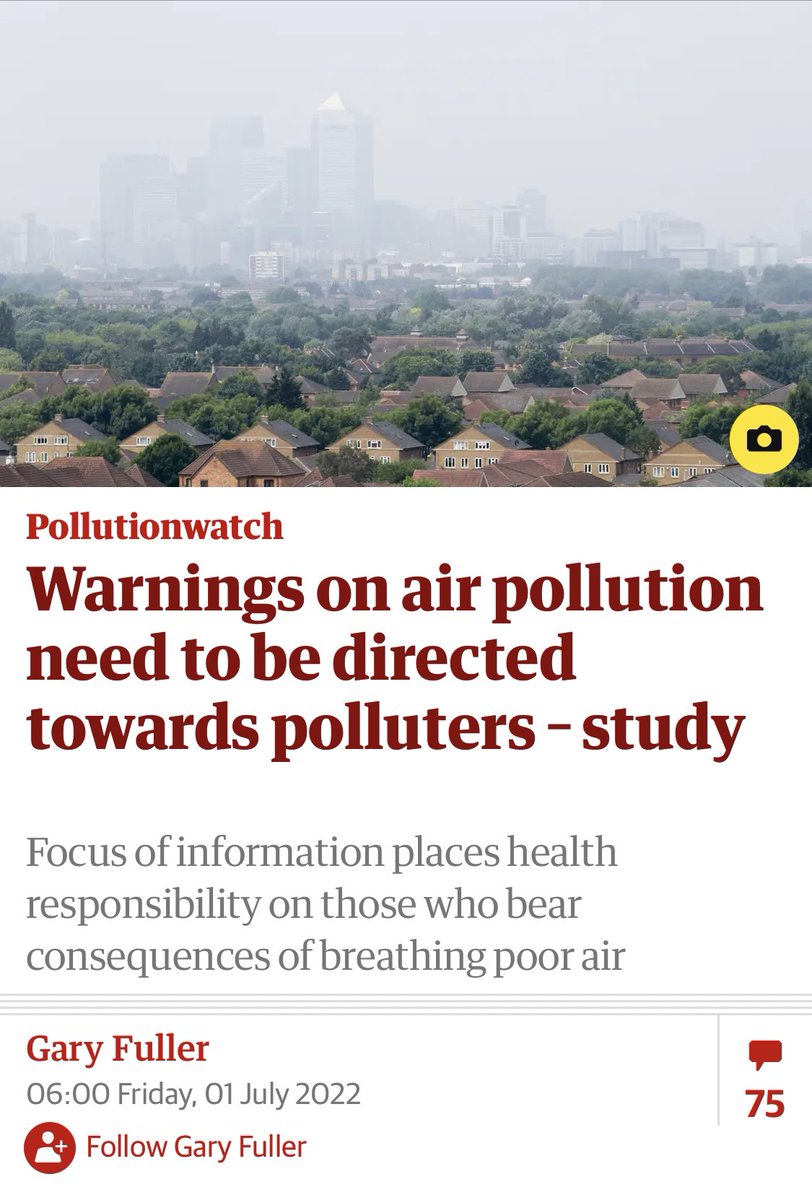 Well done to @kaylloquial new paper on air quality info channels covered by @DrGaryFuller in @guardian #Pollutionwatch 👏 Much to consider for future app & website developments! 💭💭 Full paper here: journals.sagepub.com/doi/full/10.11…