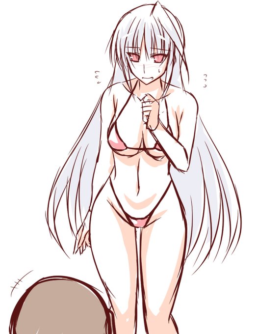 暑いですね、主はやて…
って言ったら
そんな時にはこれや
って渡されたもの着たら凄い水着だったアインスさん。
どうやら主はやてに散歩に誘われているみたいで
困惑してるよーです^^ 