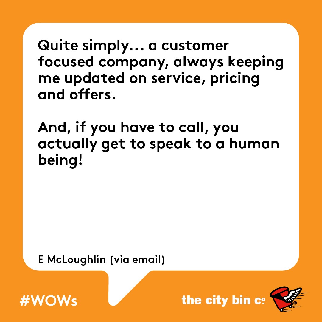 #WOW of the week! 

#CX #amazing service #thecitybinco #customerservice #wastemanagement #waste #commercialwaste #householdwaste