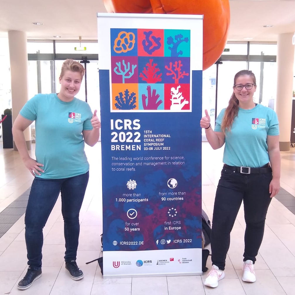 ICRS_2022's tweet photo. Will you arrive in Bremen at the airport? Jenny and Sophie are already waiting for you! 

They will help you with any questions. Come by and say hello 🪸 Welcome to Bremen!
#icrs2022 #forcoral https://t.co/Fy8rb4jxsH