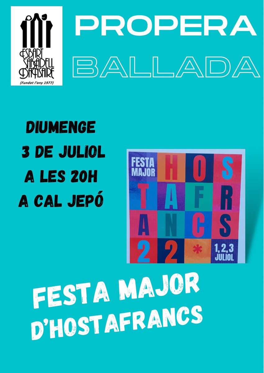 Propera ballada a la Festa Major d’Hostafrancs! #Sabadell