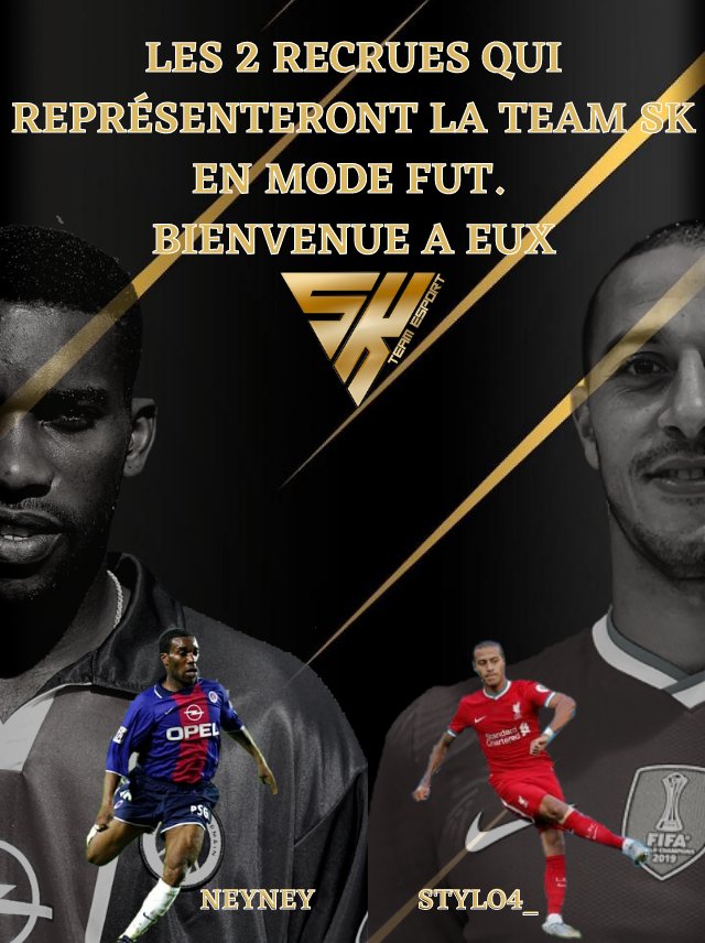 Je sui tres fier d'annoncer la signature de 2 joueurs 
Qui représentera la #skesport11 dans le mode FUT 
merci pour la confiance <a href="/FlorianCarpen15/">flo’</a> <a href="/Okocha_4skillYt/">Okocha</a>
