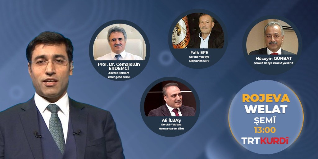 Gelek dostên hêja vê heftê (Şemî) <a href="/TRTKurdiTV/">TRT Kurdî</a> bernama #RojevaWelat emê li Sêrtê weşanê çêkin.mêhvanên me <a href="/cerdemci/">CENGİZ ERDEMCİ</a> <a href="/huseyingunbat/">Hüseyin GÜNBAT</a> <a href="/ali_ilbas/">Ali İlbaş</a> <a href="/FaikEfe_/">Faik EFE</a> ji her alî ve mijara me Sêrte...
<a href="/kemalgms/">Kemal Gümüş 🇹🇷</a> <a href="/barisuzal/">Barış ÜZAL</a>