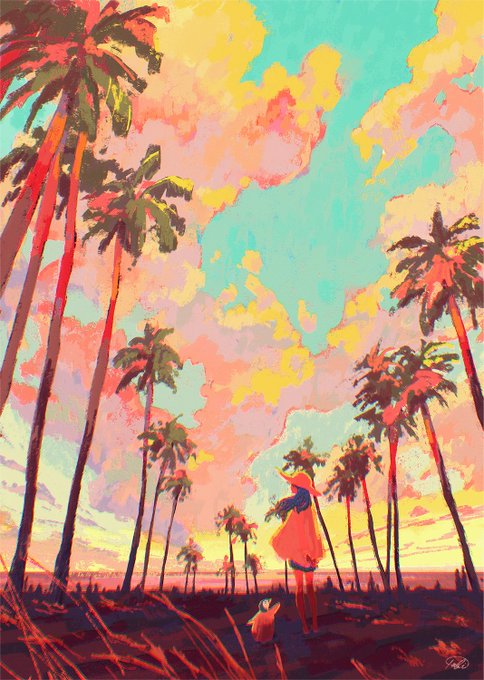 夏、浜辺にて 