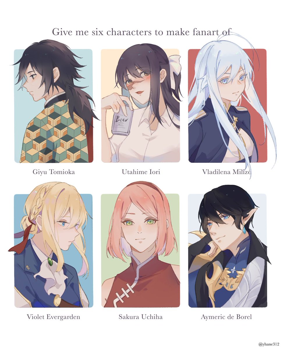 Six characters challenge on Instagram before. Thank you so much for suggesting these characters 🥰 