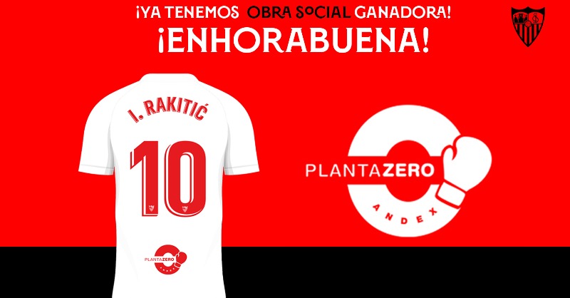 SevillaFC's tweet photo. 👕 Los sevillistas eligen a @AndexAsociacion como patrocinador social de la primera equipación, en el espacio de la camiseta cedido por el Fan Token Partner oficial, @socios. 👏⚪️🔴

 #WeareSevilla #NuncaTeRindas