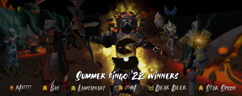 Solitary_PvM's tweet photo. Solitary summer bingo 2022 has concluded with our winners @Mattttius @OsrsBas @lamshnarf @ztam @deardeerRS @starspoon BIG congratulations! https://t.co/WQ8v9sB5Ll