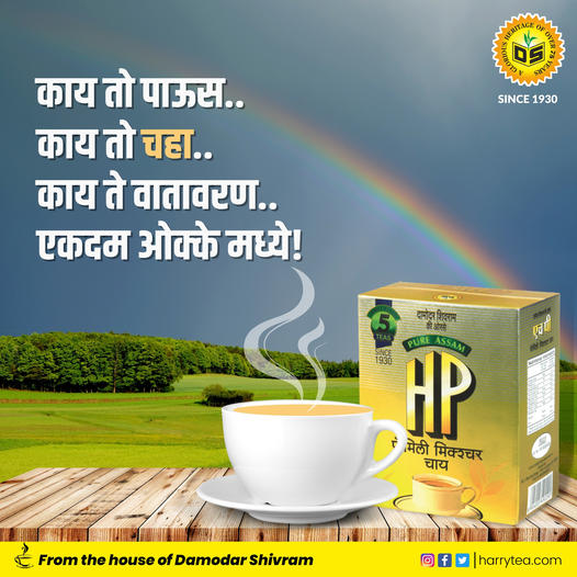 CoDamodar's tweet photo. सारं जग एका बाजूला आणि चहा सोबतची आमची युती एका बाजूला..! जिने को और चाय चाहीये...! ☕😍
.
.
.
#HPtea #Damodar_shivram #familymixture #familymixturechai #teacup #teafact #tea #chai #chaha #world #rain #rainytea #paus #barish #politics #maharashtra #Trending https://t.co/piKSi1h3rw
