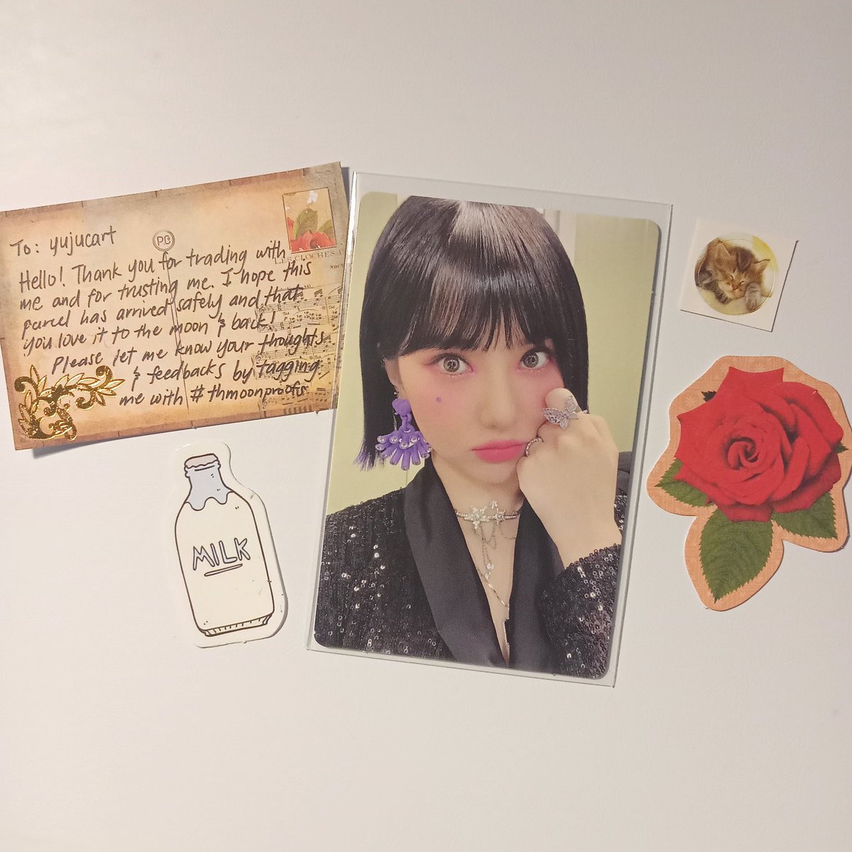 teevvai's tweet photo. hi @96thmoon! thank you so much for trading with me. eunha arrived safely, thank you for the cute freebies. (qο½₯Οο½₯q)οΎβ‘ #thmoonproofs https://t.co/OZREm48Rua