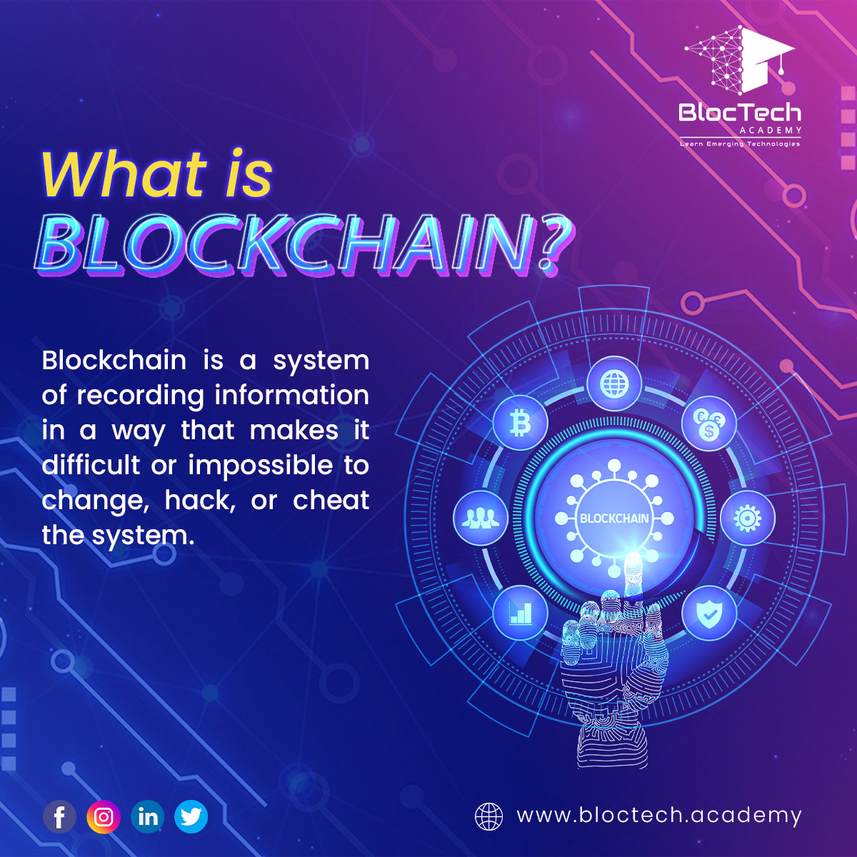 bloctechacademy's tweet image. What is blockchain?
 A blockchain is essentially a digital ledger of transactions that is duplicated and distributed across the entire network of computer systems on the blockchain.

➡️ retweet
👉 Follow @bloctechacademy 

#blockchain #bloctechacademy #bloctechsolutions #web3