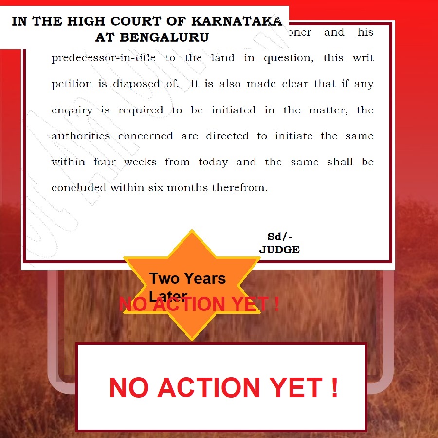 PetitionIssue's tweet photo. I decided to take the matter to #Karnataka #HighCourt Judgement WP46964 of 2017
HC passed order directing office of
@JManjunathIAS @dcbangalore for inquiry "concluded within six months therefrom"
No Response for years! #KarnatakaRevenue #RegisterMyLand #NoToBribe #rtitbot
(4/9) https://t.co/at1o7iOPOK