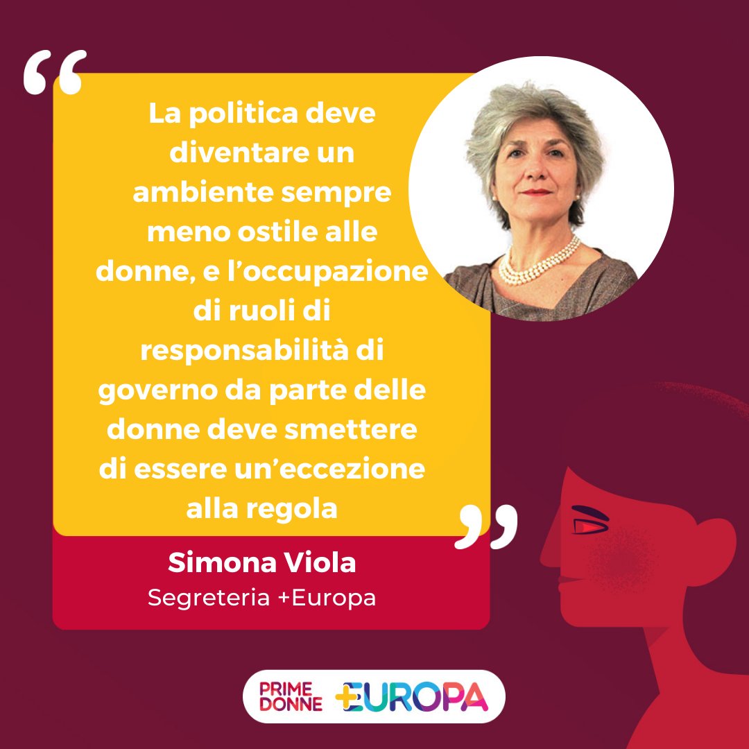 La politica deve diventare un ambiente sempre meno ostile alle donne, e l’occupazione di ruoli di responsabilità di governo da parte delle donne deve smettere di essere un’eccezione alla regola.
Simona Viola
#PrimeDonne #PiùEuropa