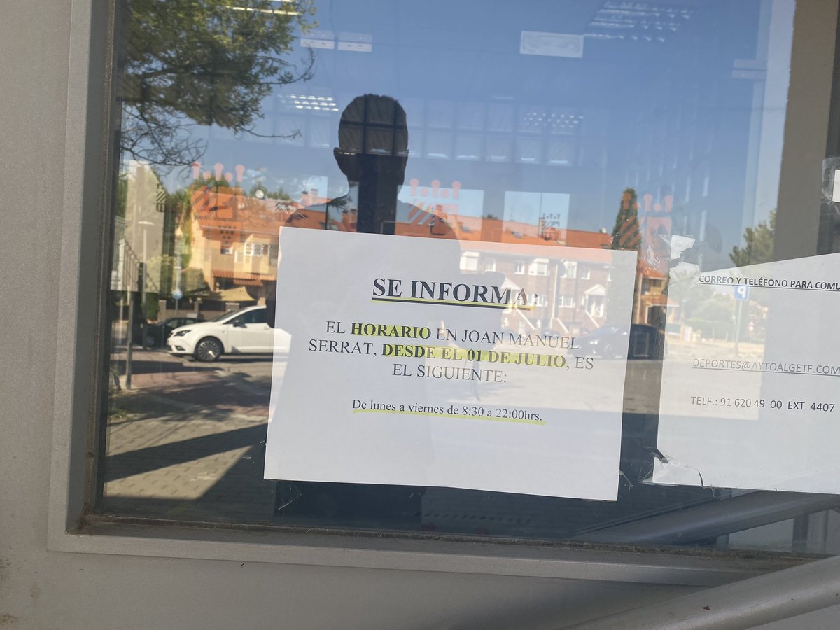 JoseRico1970's tweet photo. @Aytodealgete una pregunta, desde 1 de julio no podemos entrenar los sábados por la mañana en edificio del Joan Manuel Serrat , voy a creer que es un error. https://t.co/z1utLFqky8