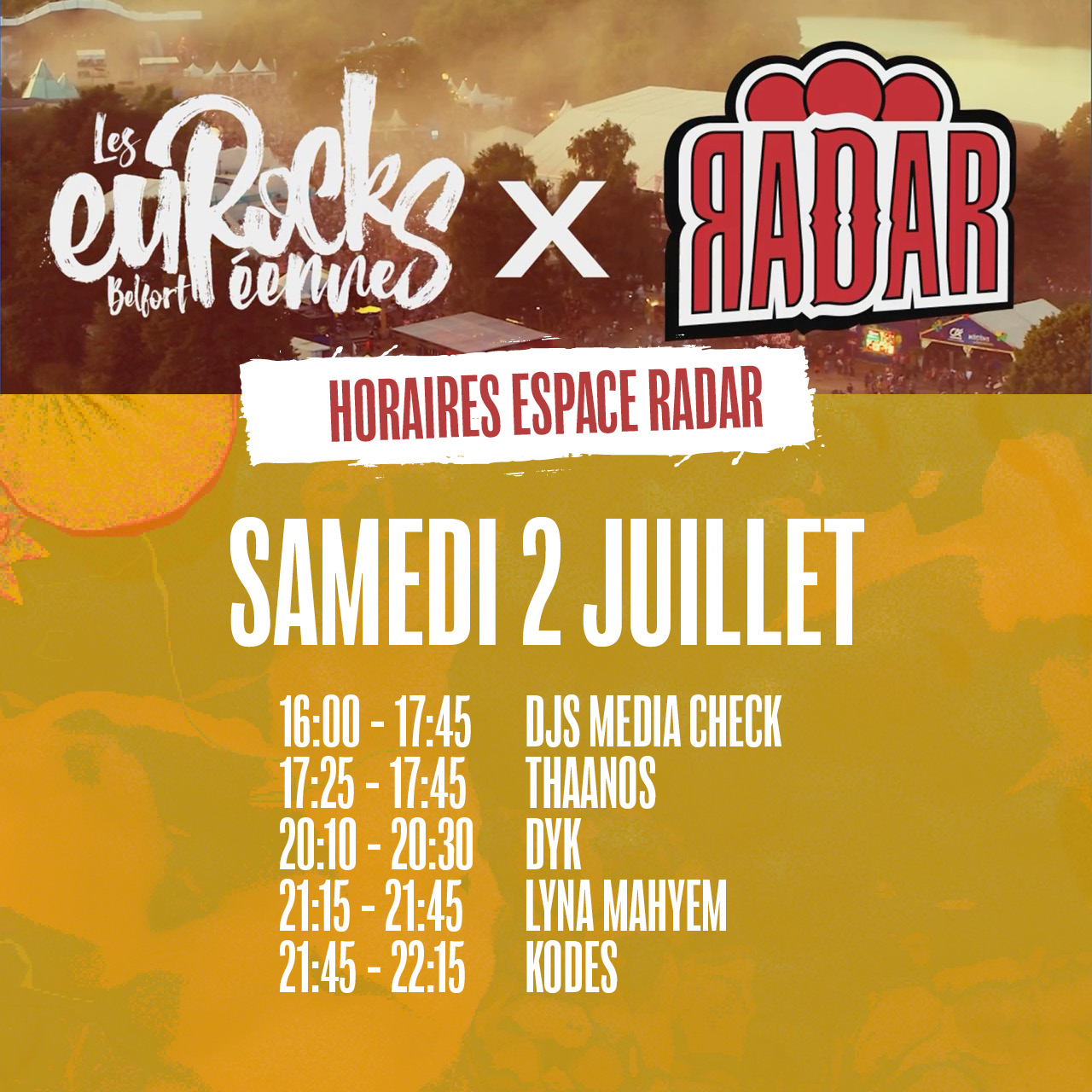 Les Eurockéennes on Twitter "[ SAMEDI ] Et voici le planning du jour
