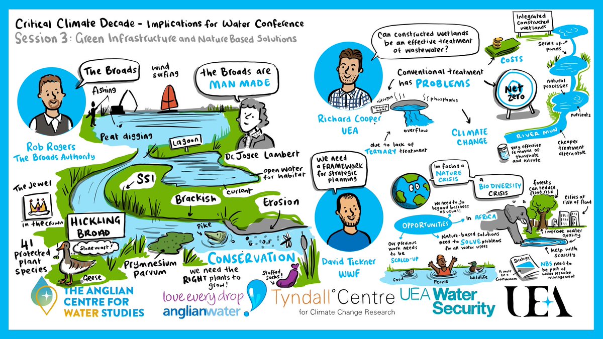 rebeccavosborne's tweet photo. Could be one of my all time favourite drawings! 

I loved live illustrating this session at @ACfWS Critical Climate Decade event featuring speakers from @BroadsAuth , @uniofeastanglia @WSRCentre and @wwf_uk 

#climate #biodiversity #NORFOLK https://t.co/lMeqrRmgQx