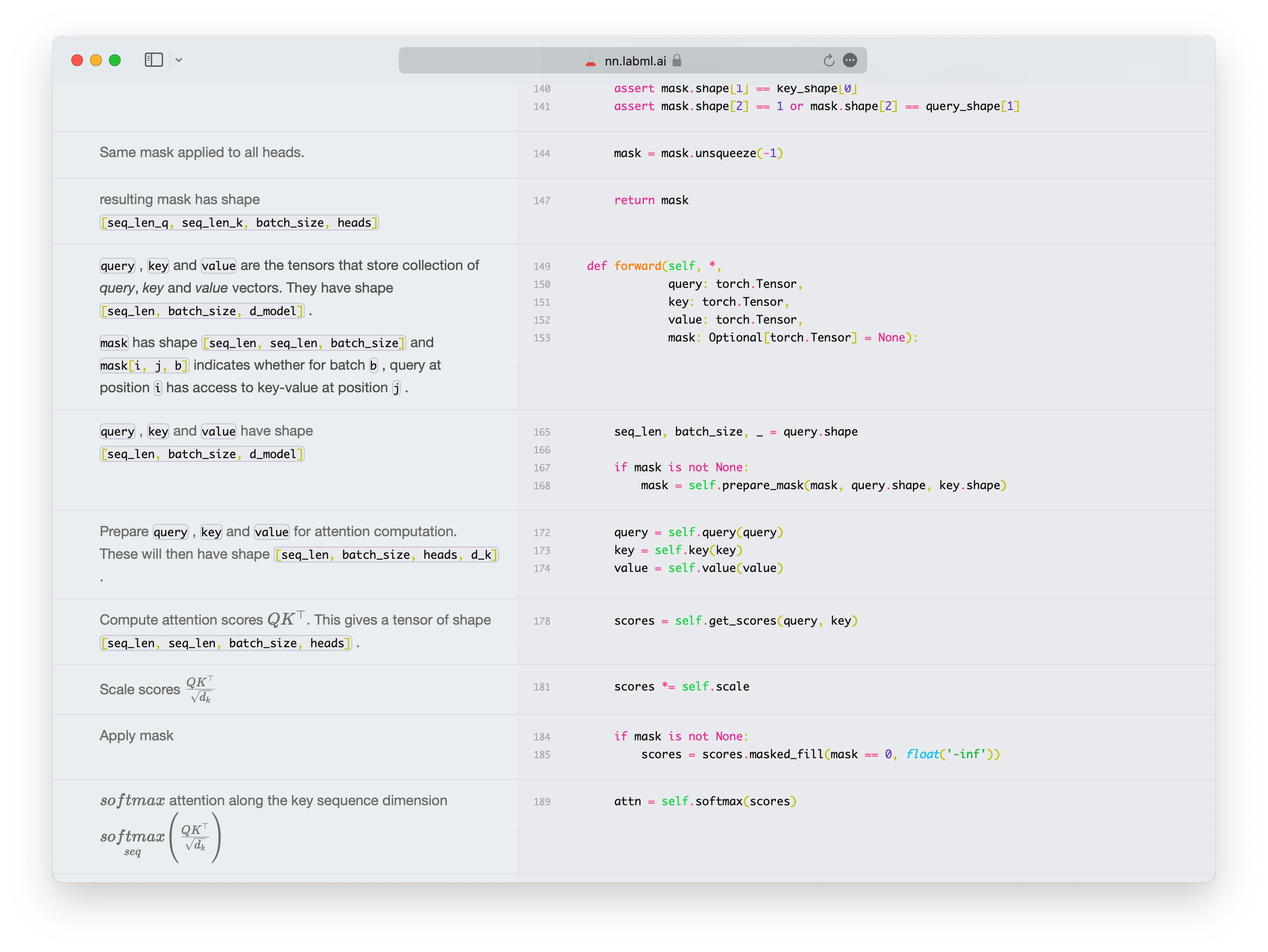Labml ai on twitter implementation of transformer with side by side