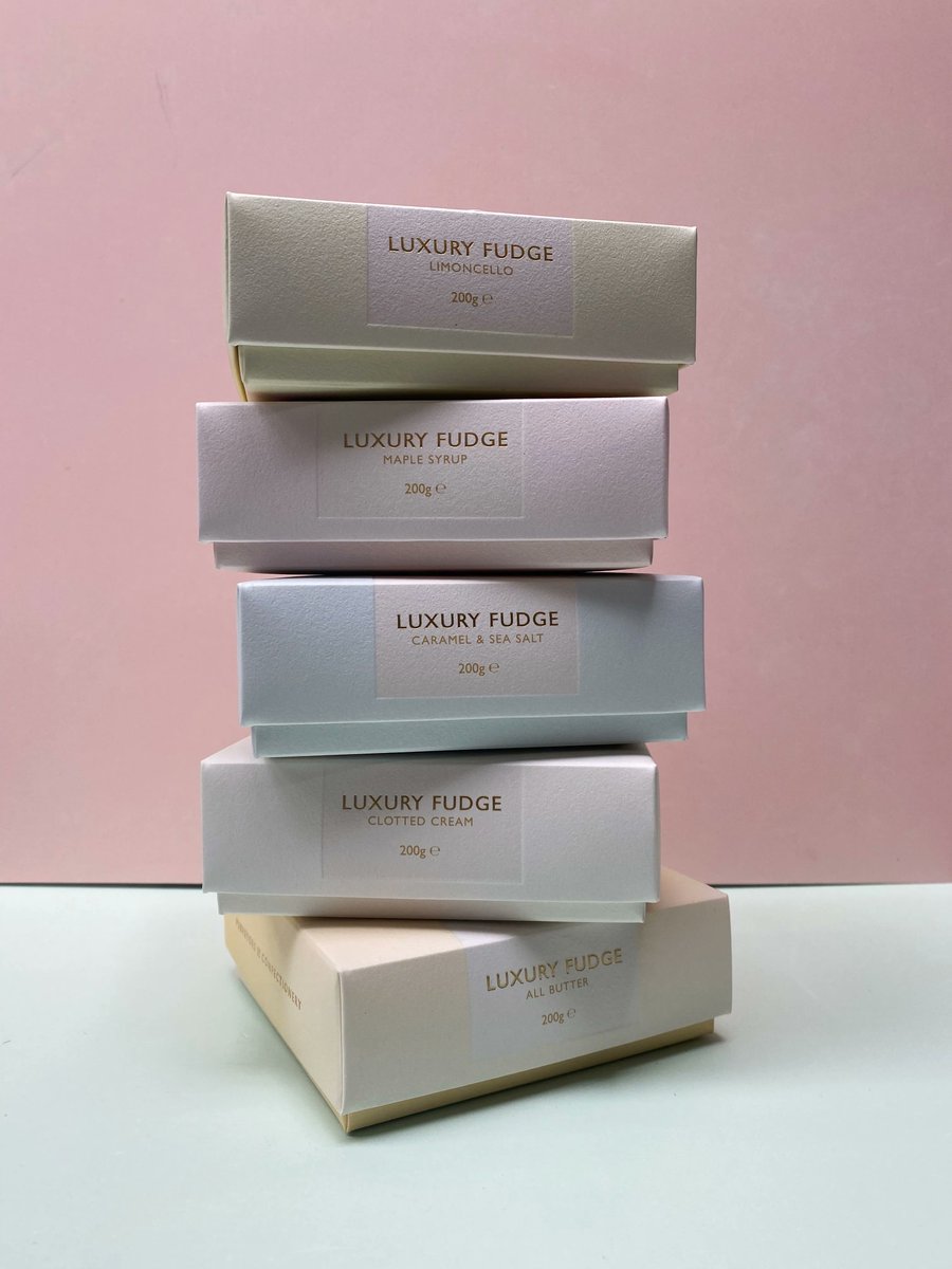 Sugarfinery1's tweet photo. Stack it high with sugarfinery’s HALF PRICE Luxury Fudge! 😍 All of our delicious flavours of top quality, buttery, mouth-watering fudge are currently on sale - meaning you can get your fantastic fudge fix whilst saving £££! Shop online today. 💖 https://t.co/aG0KUAUpmD https://t.co/nJipzEosff