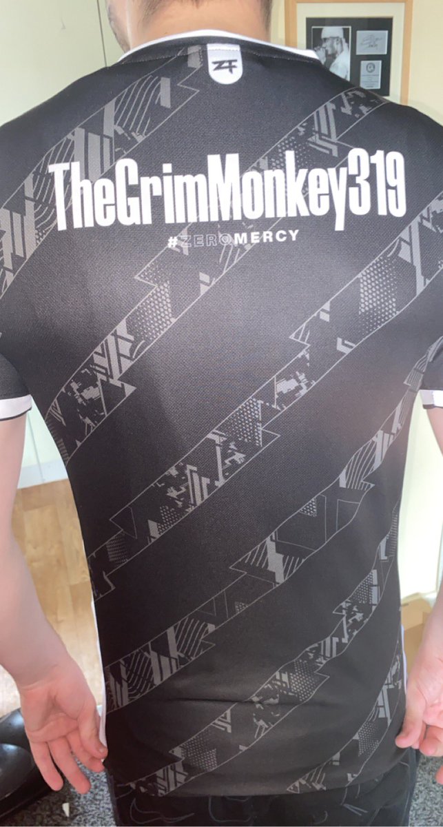 thegrimmonke319's tweet photo. So this arrived this morning! So so happy for with this. Massive thanks too @GamersApparel for making the @ZeroToleranceEU Jersey look cleaannn 🔥🔥🔥🔥 https://t.co/HDqBinwtmG