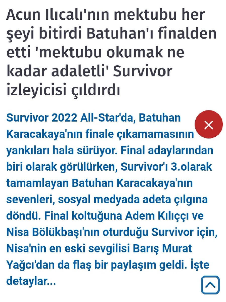 #Survivor2022AlllStar Gelmiş geçmiş en büyük haksızlık #BatuhanKaracakaya şampiyonluğu en çok o hakediyordu ve olurdu da taki @acunilicali nın o saçma sapan mektubu gelene kadar artık ben ve TV8 ilişkilerim bitti.