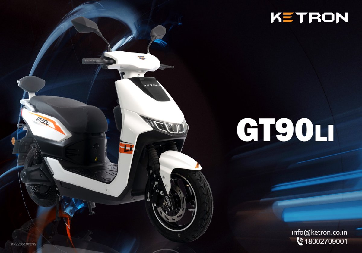 KetronLtd's tweet photo. New Ketron GT90LI with Lithium-Ion battery, Two Riding Mode, Mobile charging port with LED Indicator and Water proofing cover and many more 

#ketron #ev #electricvehicles #ElectricScooty #ZeroPollution #lithiumbattery #lithiumionbattery #lithiumion #gt90li #newmodel https://t.co/5R6tRj4vpt